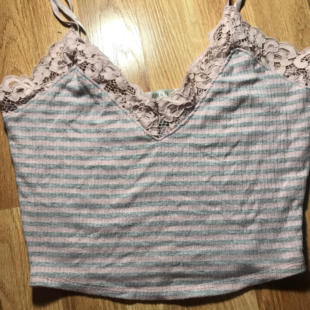 Pink lace tank top